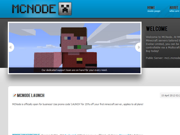 MCNode is a Minecraft server host we setup and run.