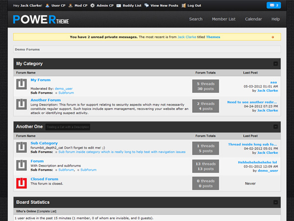 Power is a MyBB Theme designed and developed with Alex LC.